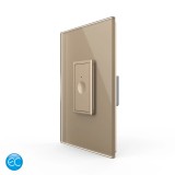 Intrerupator touch simplu Livolo Zigbee EC, rama din sticla, 1M, auriu