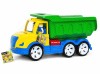 Basculanta militara mare verde Viva Toys, bena rabatabila, plastic rezistent, pentru copii 3 ani