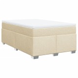 Cumpara ieftin Pat box spring cu saltea, crem, 120x200 cm, textil