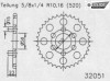 Pinion Spate 40 Dinti Pas 520 Aprilia Classic 125 (97-01) Red Rose 125 (90-96) Motorevolution