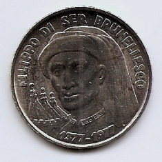 San Marino 1000 Lire 1977 (Brunellesco) Argint 14.6 g/835, 31.4 mm, KM-72 (3)
