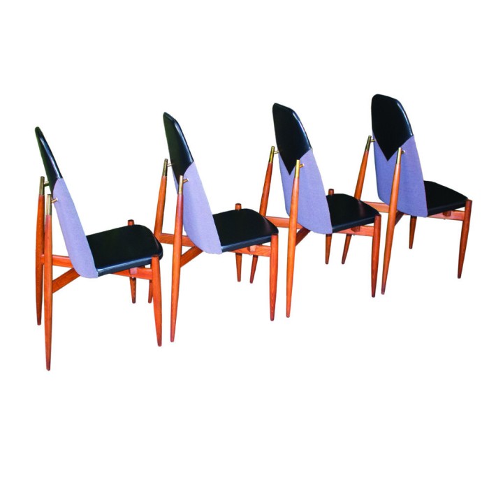 REDUCERE! Set 4 scaune de sufragerie de Miroslav Navratil, Cehoslovacie, anii &#039;60