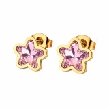 Cumpara ieftin Cercei placati cu aur Pink Flower