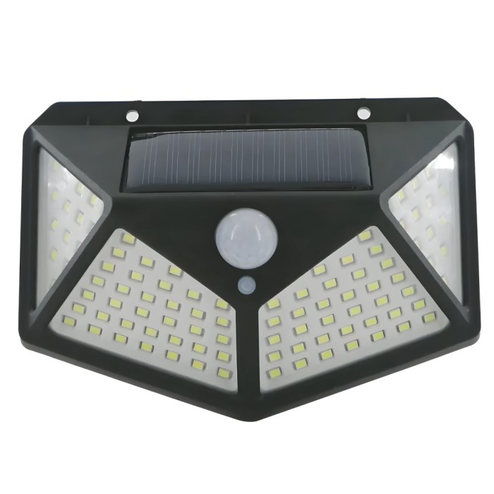 Lampa Solară Smart de Perete cu 100 LED-uri: Iluminează-ți Spatiul Exterior cu Tehnologia Smart cu Senzor de Mișcare!