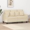 vidaXL Canapea cu 2 locuri, crem, 120 cm, material textil 359261
