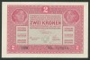 U784 UNGARIA AUSTRIA BANCNOTA DE 2 korona kronen coroane 1917 fara supratipar NECIRCULATA UNC