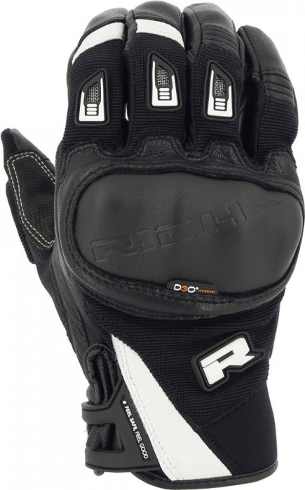Manusi Moto Richa Magma 2 Gloves, Negru/Alb, 2XL