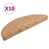 Cumpara ieftin Covorase pentru scari, 10 buc., 56x17x3 cm, bej, semirotunde