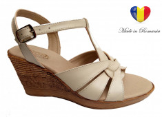 Sandale dama din piele naturala cu platforma - S15ELYB foto