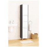 Dulap baie tip coloana GN0201, Pal lucios, 6 rafturi, 3 usi, picioare reglabile, 30x30x180 cm, alb antracit