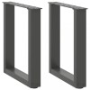 VidaXL Picioare pentru măsuță de cafea &icirc;n formă de U, 2 buc., antracit, 28x(42-43) cm, oțel 4013150