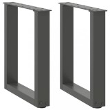 VidaXL Picioare pentru măsuță de cafea &icirc;n formă de U, 2 buc., antracit, 28x(42-43) cm, oțel