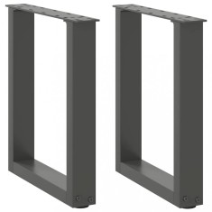 vidaXL Picioare pentru măsuță de cafea &icirc;n formă de U, 2 buc., antracit, 28x(42-43) cm, oțel 4013150