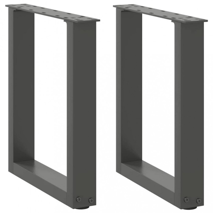 vidaXL Picioare pentru măsuță de cafea &icirc;n formă de U, 2 buc., antracit, 28x(42-43) cm, oțel