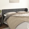 VidaXL Tăblie de pat cu aripioare gri &icirc;nchis 163x23x78/88 cm catifea 3117339