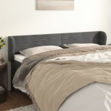 vidaXL Tăblie de pat cu aripioare gri &icirc;nchis 183x23x78/88 cm catifea