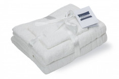 Set prosoape bumbac Somnart, 600gsm, de fata 50x90 cm + de corp 70x140 + de maini 30x50 cm, alb optic Relax KipRoom