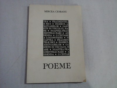 POEME - MIRCEA CIOBANU - (autograf si dedicatie) foto