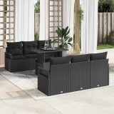VidaXL Set de canapele pentru grădină 7 pcs Negru 100 x 55 x 73 cm