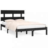 Cumpara ieftin Cadru de pat, negru, 200x200 cm, lemn masiv