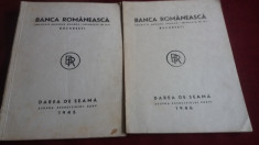 BANCA ROMANEASCA - DAREA DE SEAMA 1945 1946 2 CARTI foto