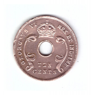 Moneda Africa de est 10 cents/centi 1942, stare buna, curata foto