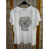Tricou Alb cu imprimeu si aplicatii din strasuri, Paris
