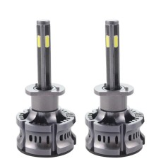 Set 2 LED-Uri Auto Techstar&reg; N8, H1, 50W, 5500 Lumeni, 6000K, AUTO, 12-24 Volti, COB, Canbus, Radiator Aluminiu, Argintiu
