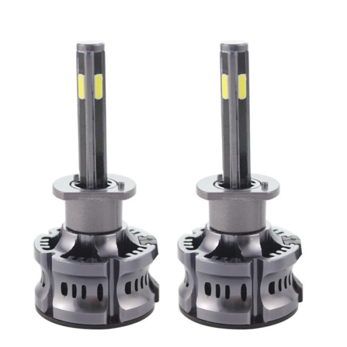 Set 2 LED-Uri Auto Techstar&reg; N8, H1, 50W, 5500 Lumeni, 6000K, AUTO, 12-24 Volti, COB, Canbus, Radiator Aluminiu, Argintiu