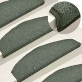 vidaXL Covorașe pentru scări, 30 buc., 65x24x4 cm, verde &icirc;nchis, semirotunde, mari 3365757