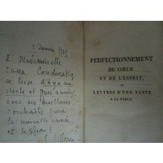 PERFECTIONNEMENT DU COUER ET DE L&#039;ESPRIT OU LETTRES D&#039;UNE TANTE A SA NIECE, PARIS. 1823