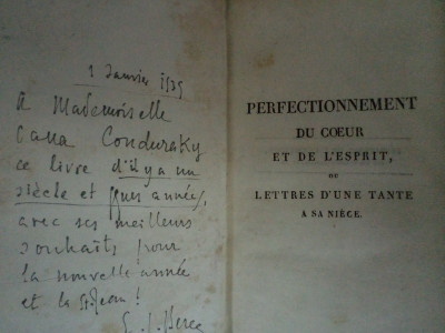 PERFECTIONNEMENT DU COUER ET DE L&amp;#039;ESPRIT OU LETTRES D&amp;#039;UNE TANTE A SA NIECE, PARIS. 1823 foto
