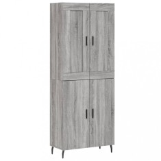 Dulap inalt, gri sonoma, 69,5x34x180 cm, lemn compozit