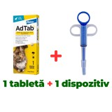 Antiparazitar extern pentru pisici AdTab 2-8 KG + Dispozitiv administrat capsule