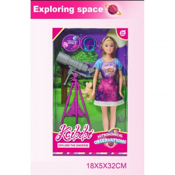 Papusa cu telescop si catelus set de joaca Exploring Space WG172 CWT