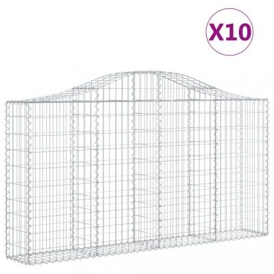 Cosuri gabion arcuite 10 buc, 200x30x100/120 cm fier galvanizat foto