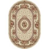 Covor Oval Model Lotos 571-110, Marime 60 x 110 cm, Bej, Crem, Inaltime Fir 8 mm, Antialergic, Polipropilena, Living, Dormitor, Sufragerie, Birou