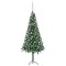 Set pom Crăciun artificial colț LED-uri&amp;globuri verde 150cm PVC