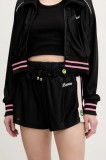 Barrow pantaloni scurți femei, culoarea negru, cu imprimeu, high waist, S5BWWOSH117