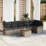 VidaXL Set de canapele pentru grădină Manual 7 pcs Gri 55 x 55 x 37 cm