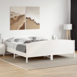 Gossi cadru de pat fara saltea, alb, 180x200 cm, lemn masiv pin