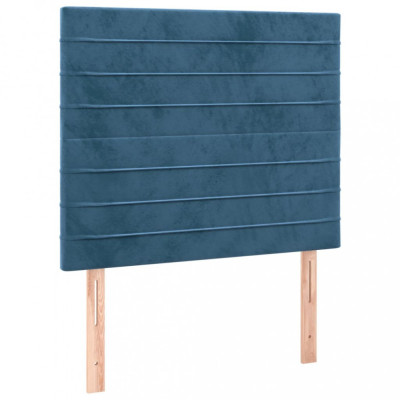 Tăblii de pat, 2 buc, albastru &amp;icirc;nchis, 80x5x78/88 cm, catifea foto