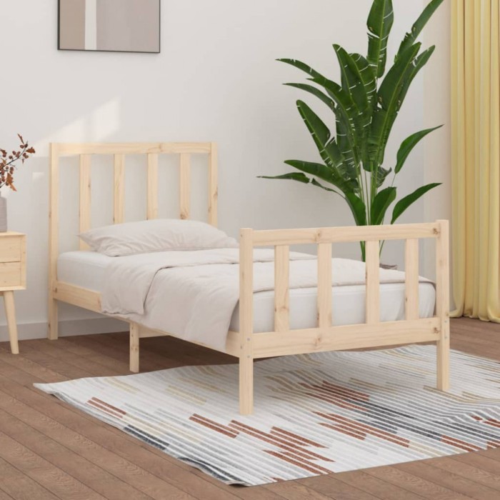 vidaXL Cadru de pat Single 3FT, 90x190 cm, lemn masiv