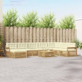 vidaXL Set de canapele de exterior cu pernă 9 pcs Alb și crem 3390990