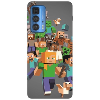 Husa compatibila cu Motorola Edge 20 Lite model Minecraft Characters, Silicon, TPU, Viceversa foto