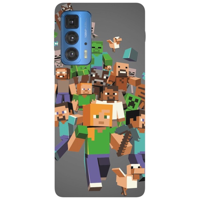 Husa compatibila cu Motorola Edge 20 Lite model Minecraft Characters, Silicon, TPU, Viceversa