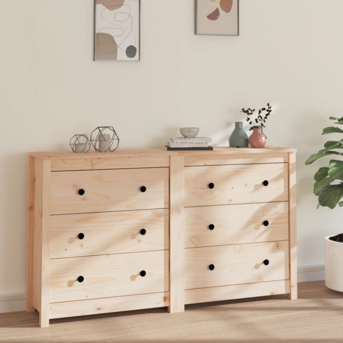 vidaXL Servantă, 140x35x80 cm, lemn masiv de pin