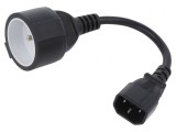 Adaptor Priză CEE 7/5 la IEC C14, Negru