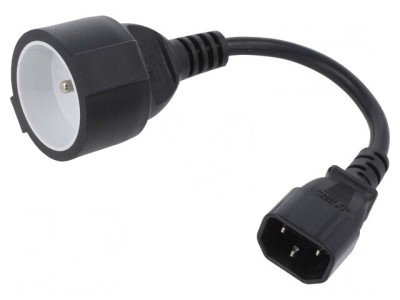Adaptor Priză CEE 7/5 la IEC C14, Negru foto