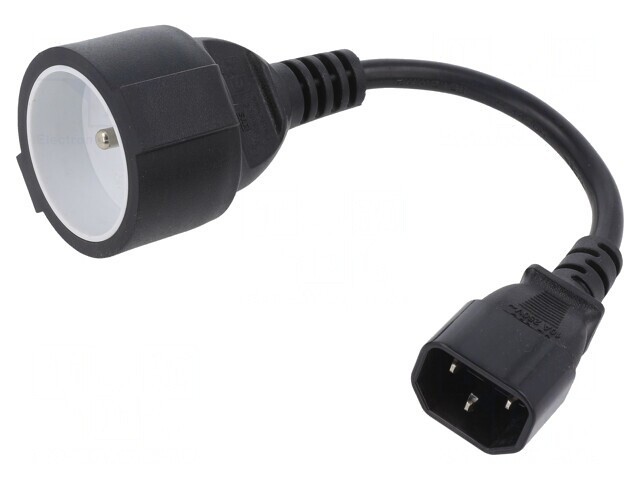Adaptor Priză CEE 7/5 la IEC C14, Negru